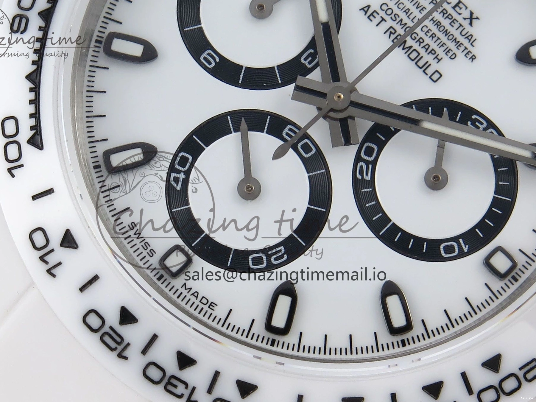 MiroTime 0319 Daytona AET White Ceramic Case and Bracelet Black Dial N6F Best Edition SA Seasonal 1195